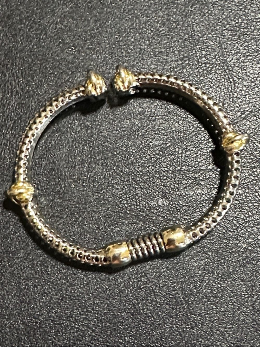 17.  Two Tone Spring Oval Shape Cuff Bracelet